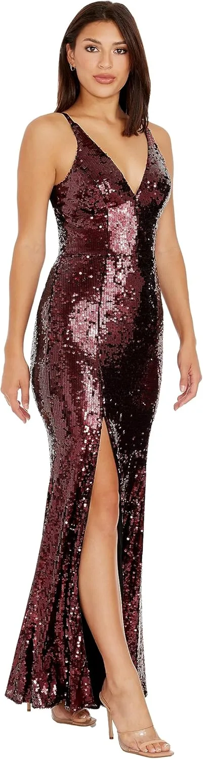 Dress the Population Women's Iris Bodycon Maxi Dress