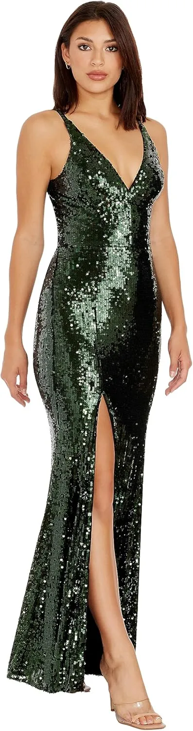 Dress the Population Women's Iris Bodycon Maxi Dress