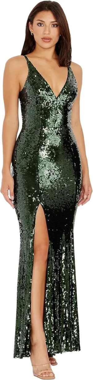 Dress the Population Women's Iris Bodycon Maxi Dress