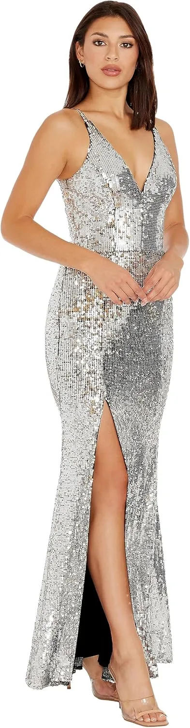 Dress the Population Women's Iris Bodycon Maxi Dress