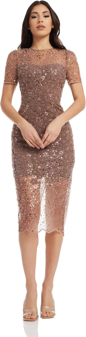 Dress the Population Women's Lia Bodycon Midi Dress