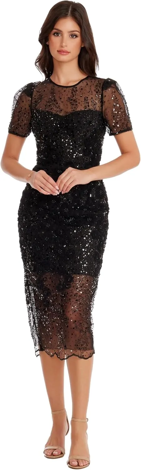 Dress the Population Women's Lia Bodycon Midi Dress