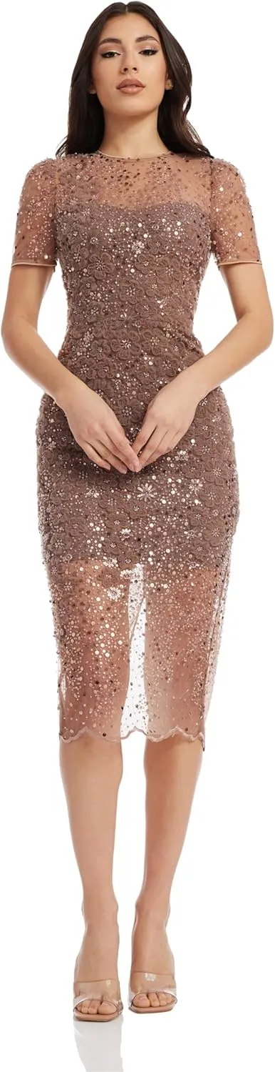 Dress the Population Women's Lia Bodycon Midi Dress