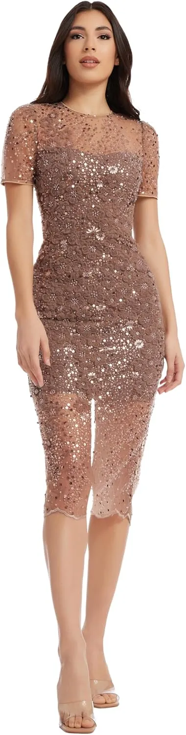 Dress the Population Women's Lia Bodycon Midi Dress