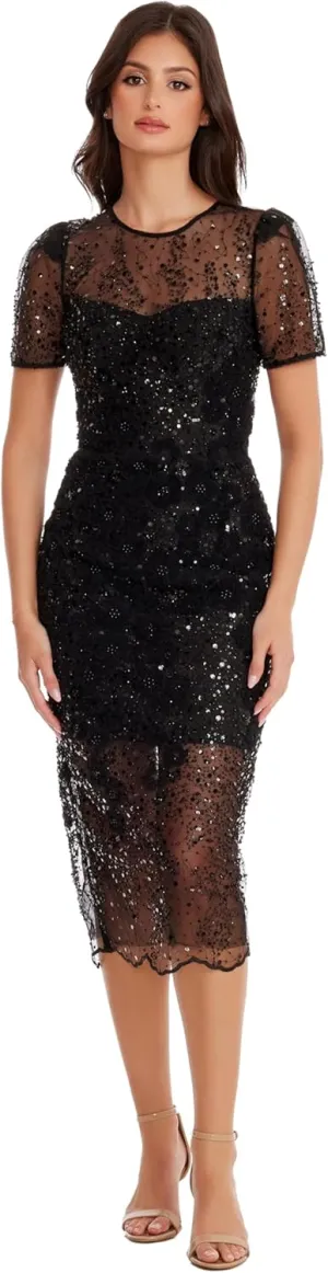 Dress the Population Women's Lia Bodycon Midi Dress