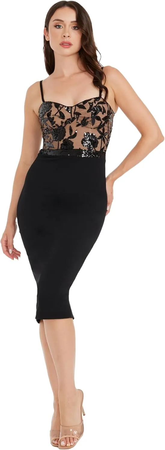 Dress the Population Women's Silvia Bodycon Midi Dress