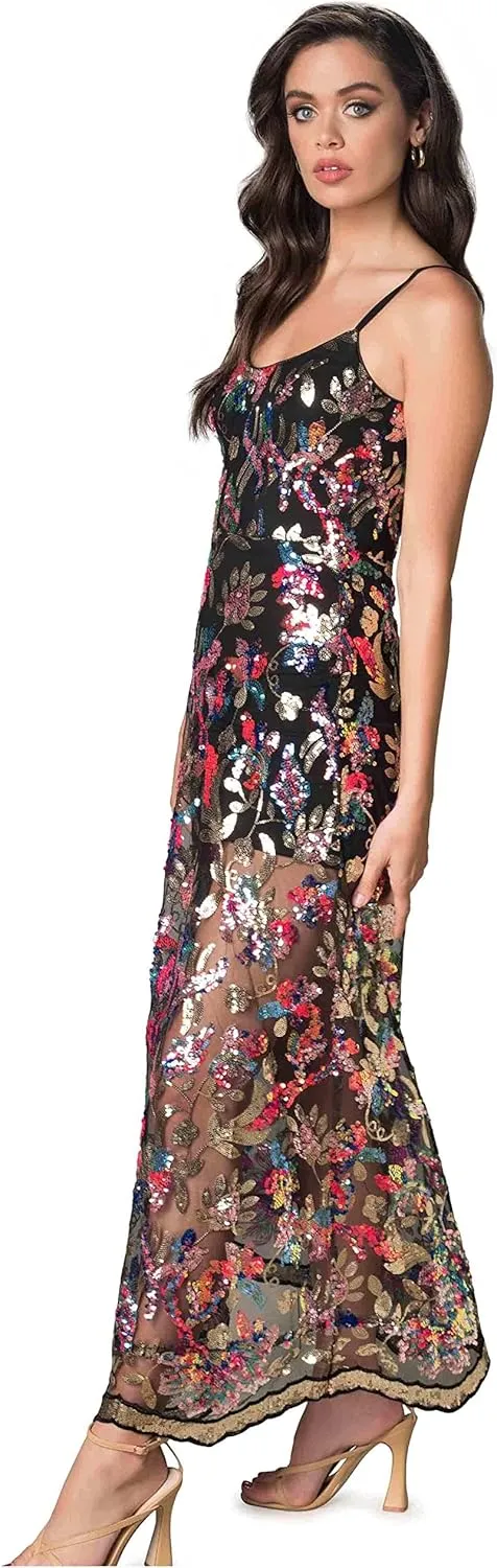 Dress the Population Women's Umalina Fit and Flare Maxi Dress