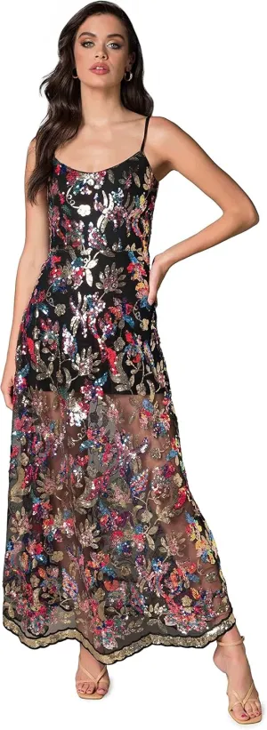 Dress the Population Women's Umalina Fit and Flare Maxi Dress