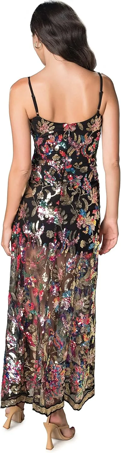 Dress the Population Women's Umalina Fit and Flare Maxi Dress