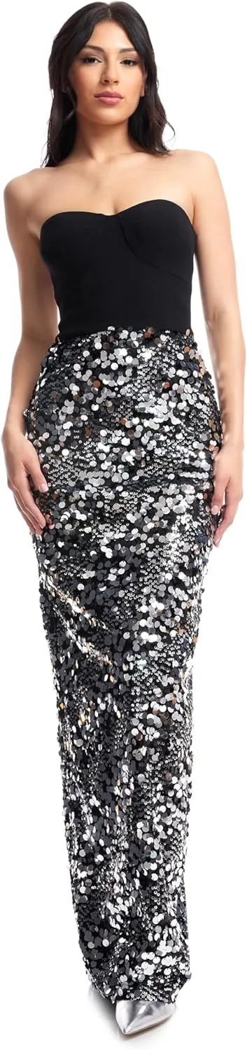 Dress the Population Women's Vada Sheath Maxi Dress
