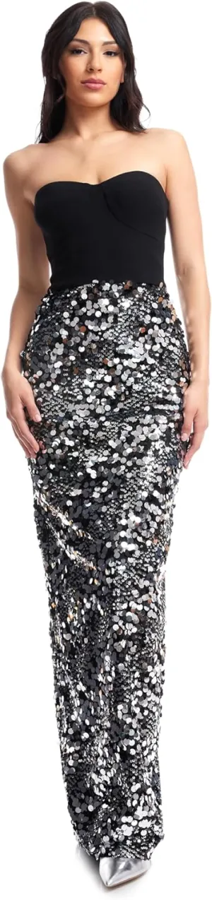 Dress the Population Women's Vada Sheath Maxi Dress