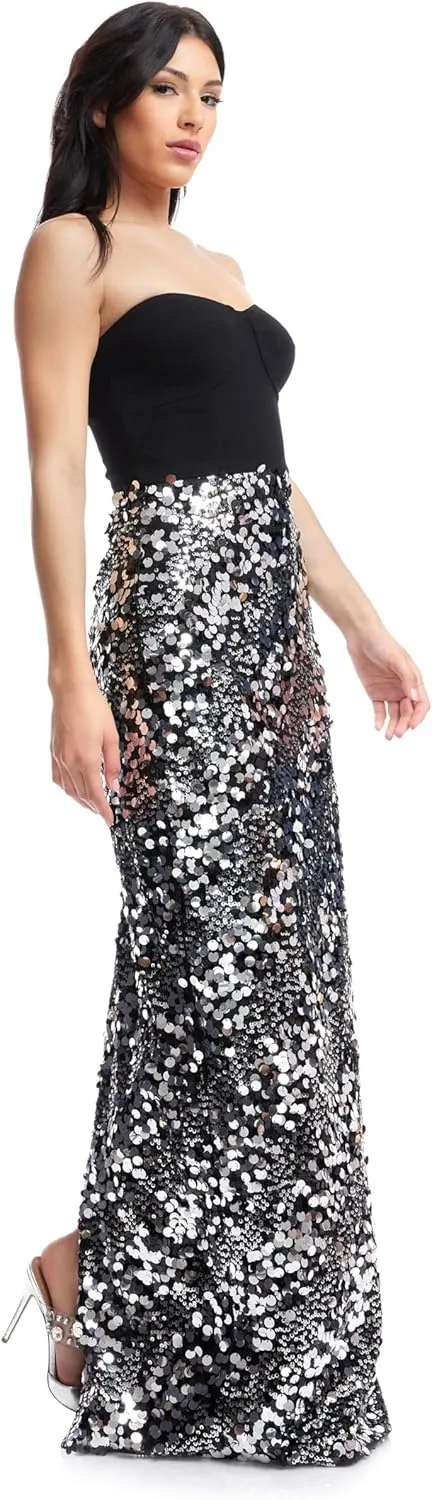Dress the Population Women's Vada Sheath Maxi Dress