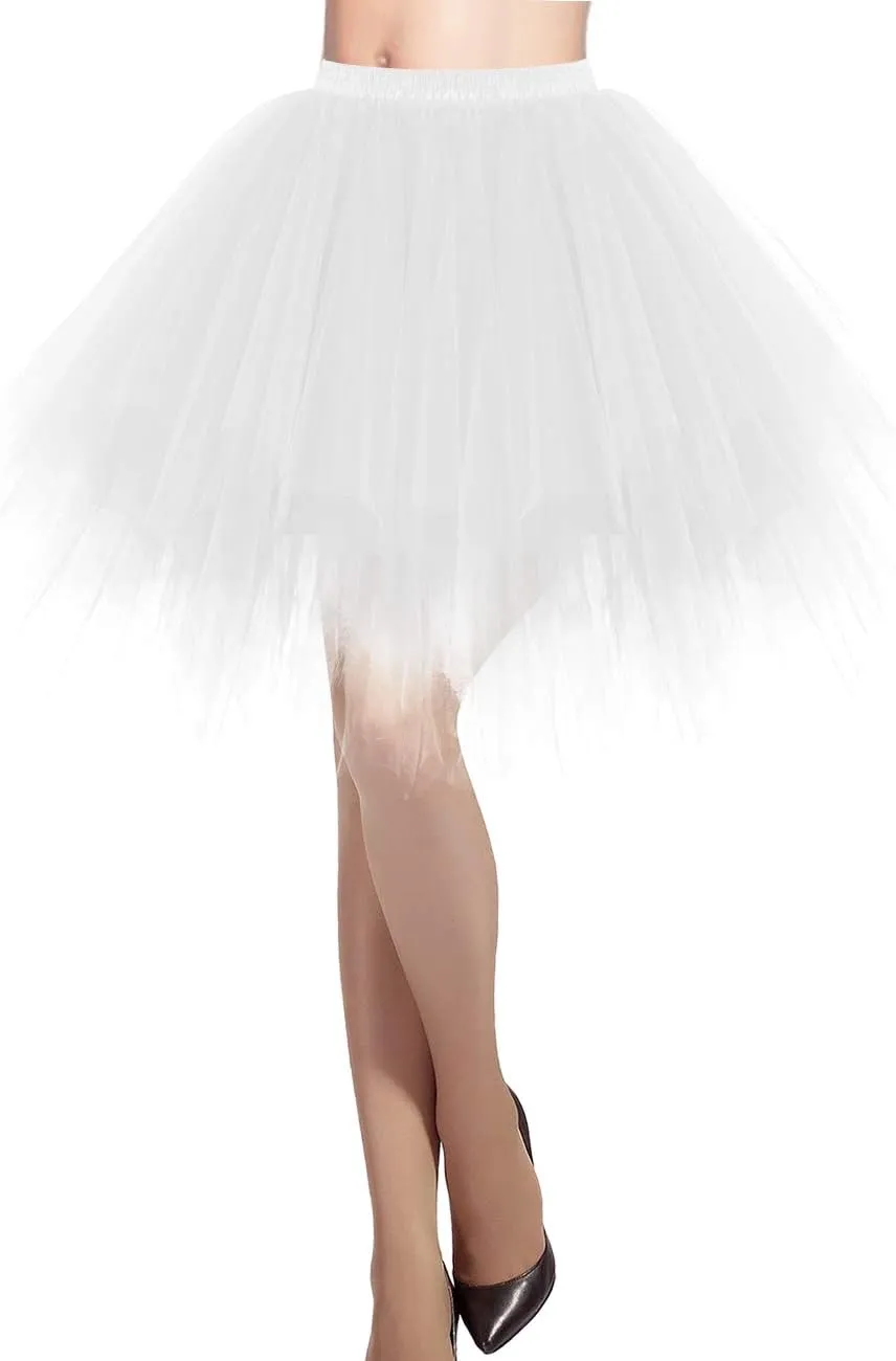 DRESSTELLS Women's Short Tutu Ballet Bubble Skirt 50's Tulle Party Vintage Petticoat
