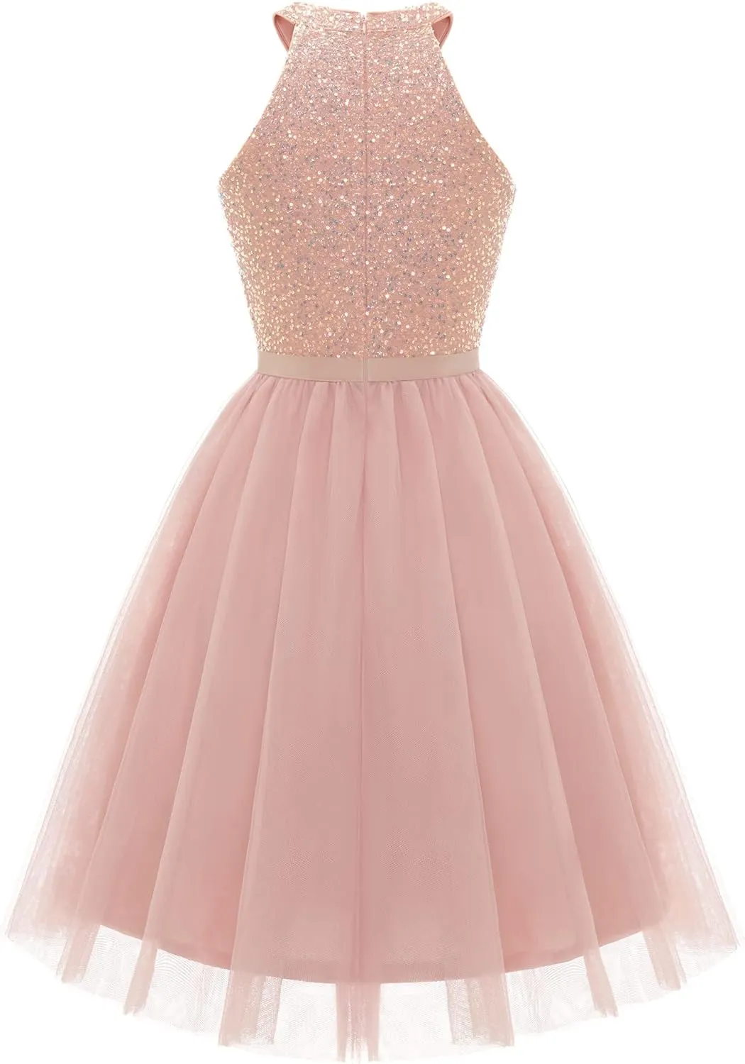 Dressystar Women's Short Halter Cocktail Party Dress Lace Tulle Prom Gown