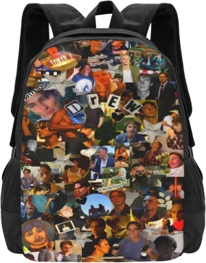 Drew Actors Starkey Backpack Laptop Computer Backpacks Travel Bag Double Shoulder Daypack for Work Hiking 15.6 Inch