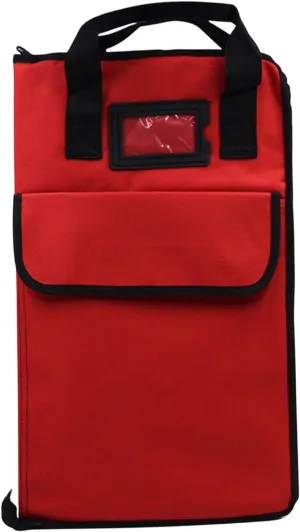 Drum Stick Bag Drumstick Handbag Holder Heavy Duty Teens Hold 12 Pair Professional with Large Pockets Storage Bag Mallet Case, Red