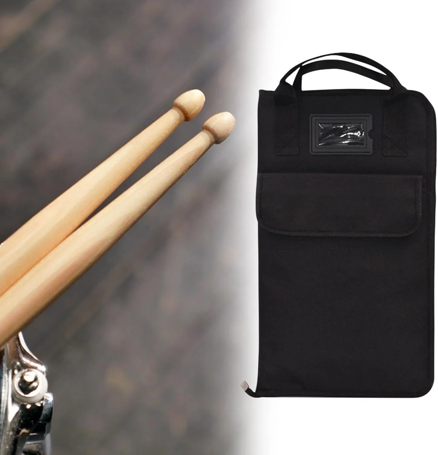 Drum Stick Bag Drumstick Handbag Holder Large Capacity Versatile Professional Gifts Portable Drummer Mallet Case Storage Bag, Black