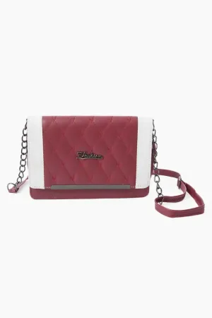 Dual Color Trendy Sling Bag for Women and Girls - Maroon