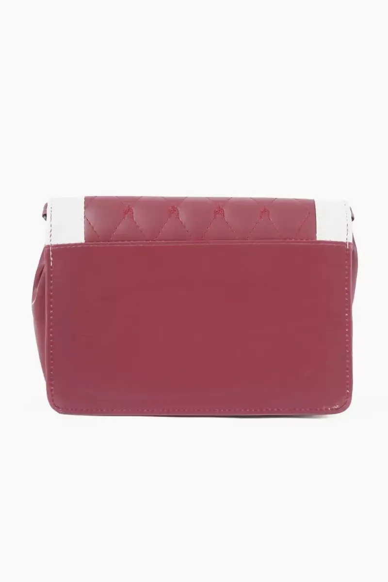 Dual Color Trendy Sling Bag for Women and Girls - Maroon