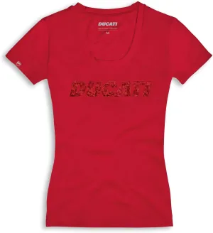 Ducati Women's Ducatiana 2.0 Short Sleeve T-Shirt (Red, LG)