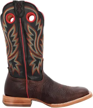Durango Men's PRCA Collection Shrunken Bullhide Western Boot, Chestnut And Black Eclipse, Size 9(B)