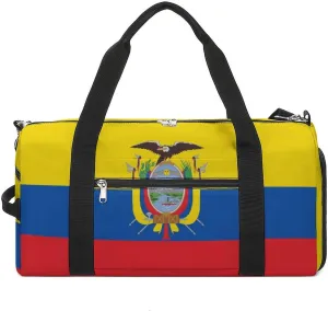 Ecuador Flag Sports Gym Bag for Boys Girls with Shoe Compartment Carry On