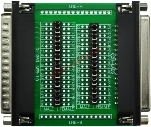 Electronics-Salon CZH-Labs D'sub DB37 Diagnostic Test Breakout Board, DSUB DB37 Connector Male to Female.