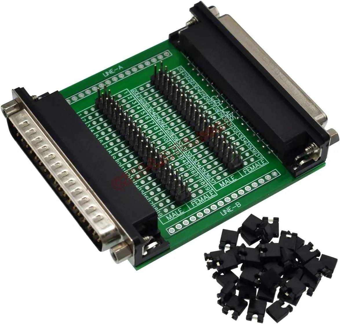 Electronics-Salon CZH-Labs D'sub DB37 Diagnostic Test Breakout Board, DSUB DB37 Connector Male to Female.