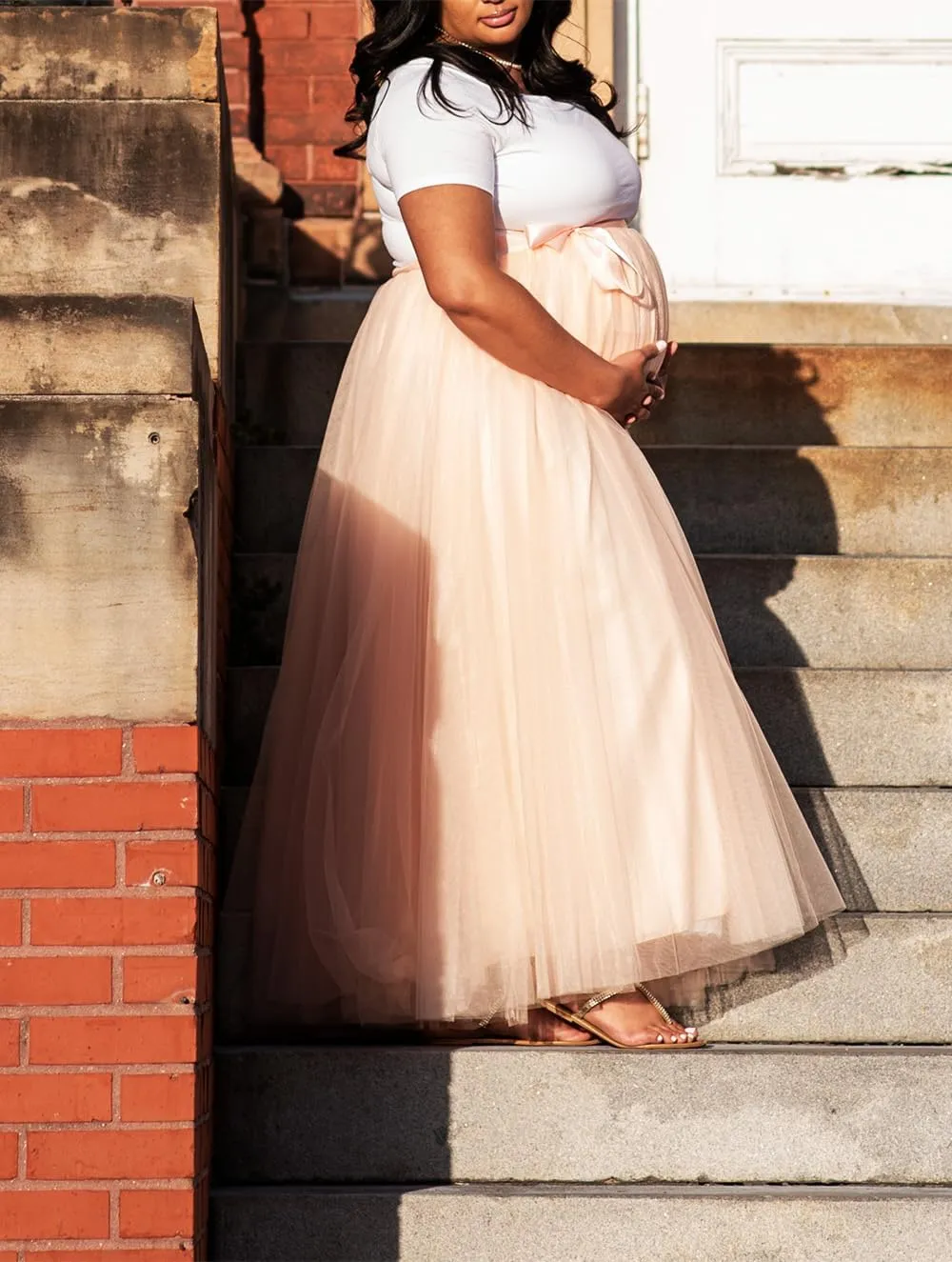 EllieHouse A Line Long Maxi Bridesmaid Tulle Skirt for Wedding Evening Party Prom P68