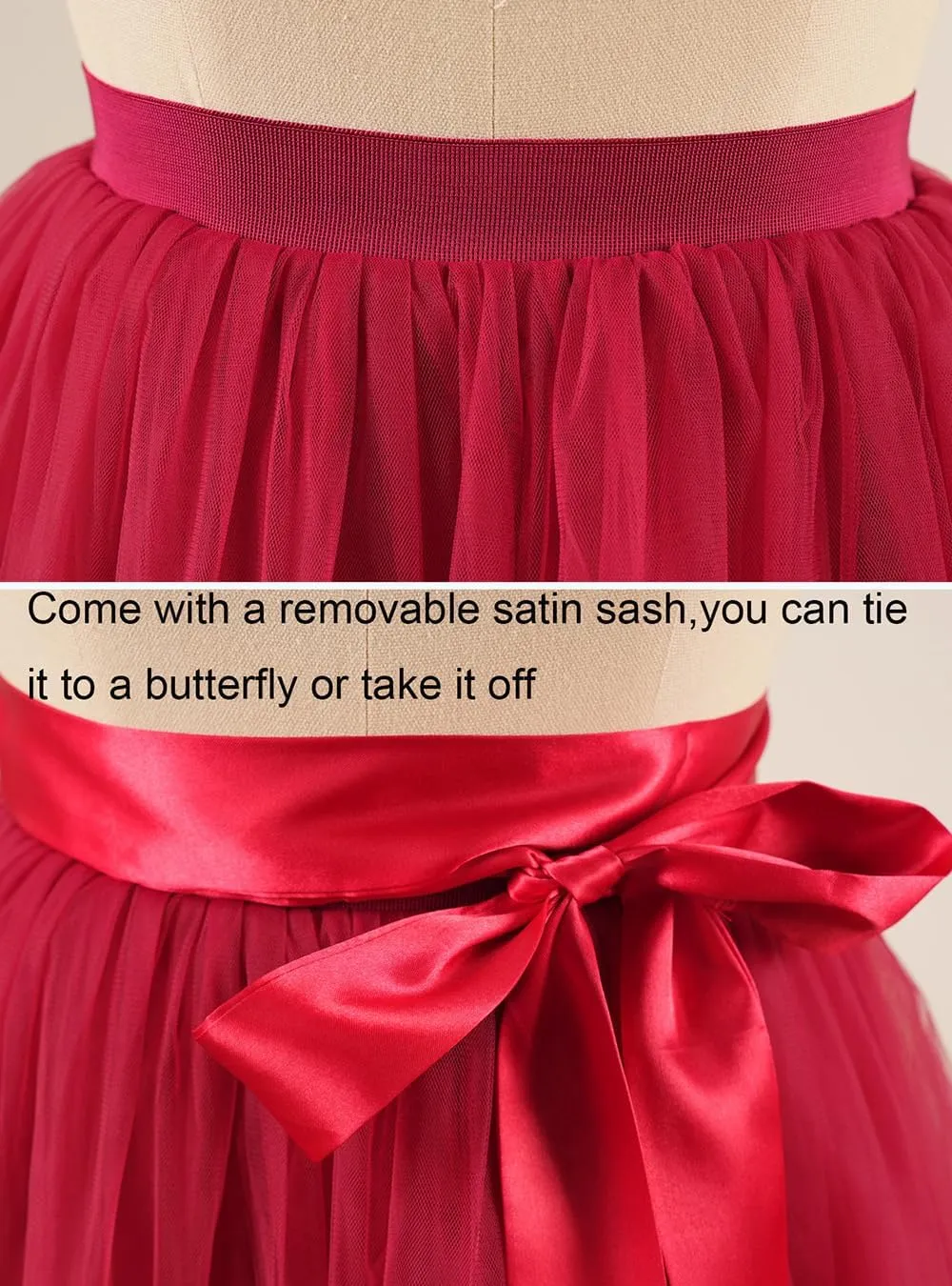 EllieHouse Womens Short Tutu Tulle Skirt with Sash PC06