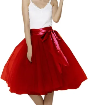 EllieHouse Womens Short Tutu Tulle Skirt with Sash PC06