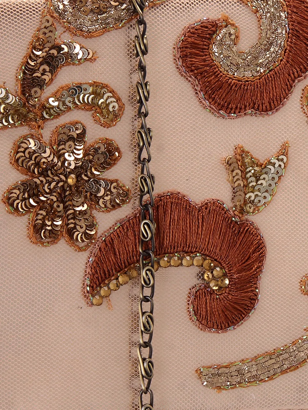 Embellished Mesh clutch