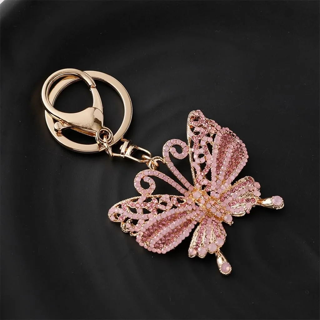 Encrusted Diamond Insect Keychain Keychain Metal Car Accessories Bag Charm