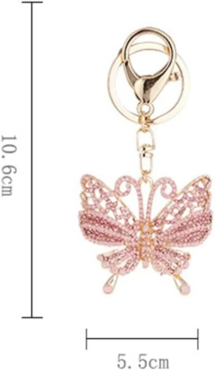 Encrusted Diamond Insect Keychain Keychain Metal Car Accessories Bag Charm