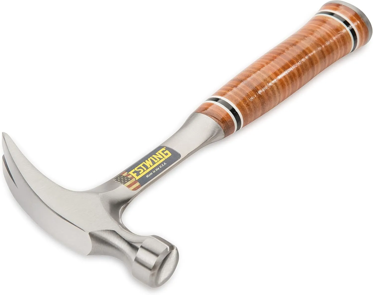 ESTWING Hammer - 12 oz Straight Rip Claw with Smooth Face & Genuine Leather Grip - E12S