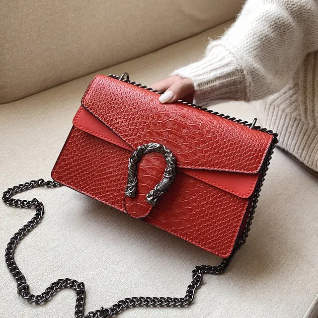 European Retro Fashion Ladies Square bag 2020 New Quality Matte PU Leather Women's Handbag Chain Tote Shoulder Messenger Bags