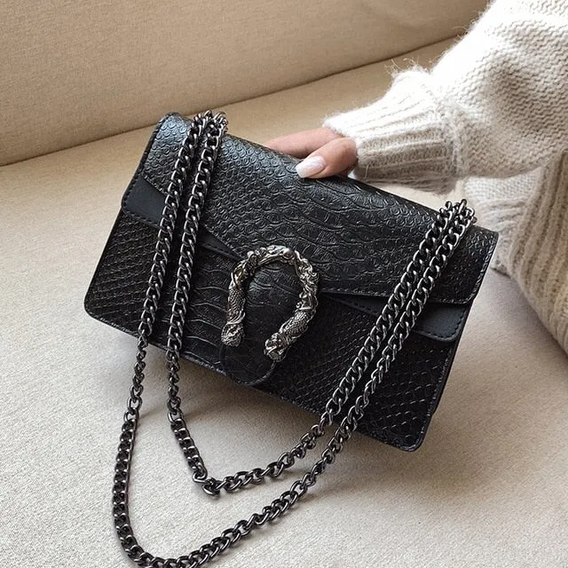 European Retro Fashion Ladies Square bag 2020 New Quality Matte PU Leather Women's Handbag Chain Tote Shoulder Messenger Bags