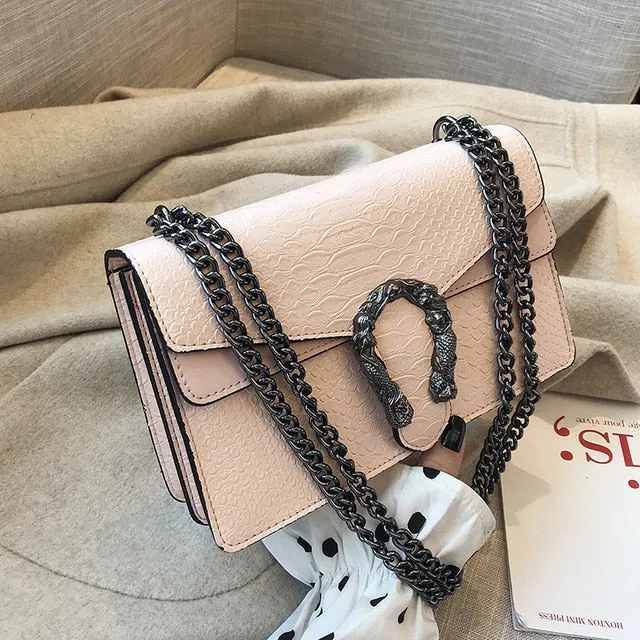 European Retro Fashion Ladies Square bag 2020 New Quality Matte PU Leather Women's Handbag Chain Tote Shoulder Messenger Bags