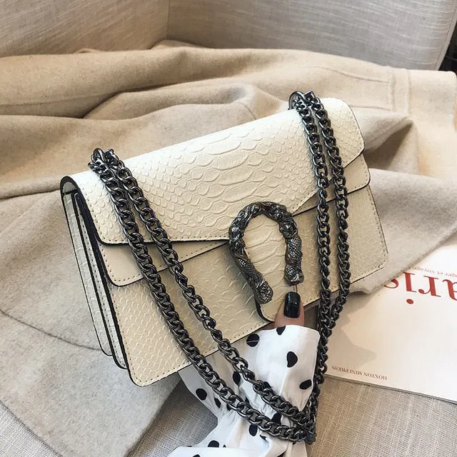 European Retro Fashion Ladies Square bag 2020 New Quality Matte PU Leather Women's Handbag Chain Tote Shoulder Messenger Bags