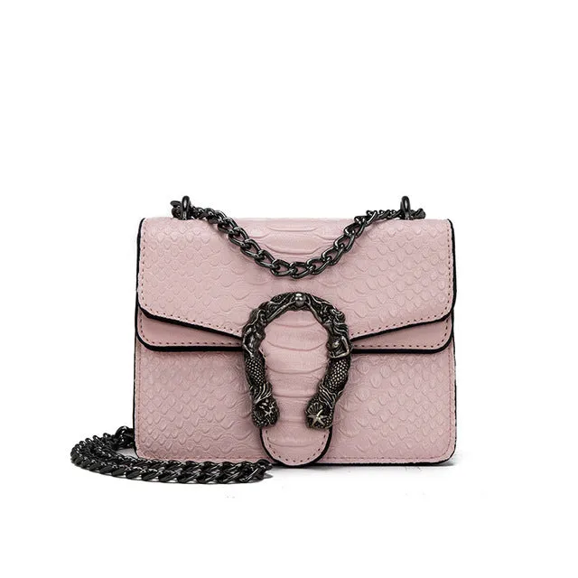 European Retro Fashion Ladies Square bag 2020 New Quality Matte PU Leather Women's Handbag Chain Tote Shoulder Messenger Bags