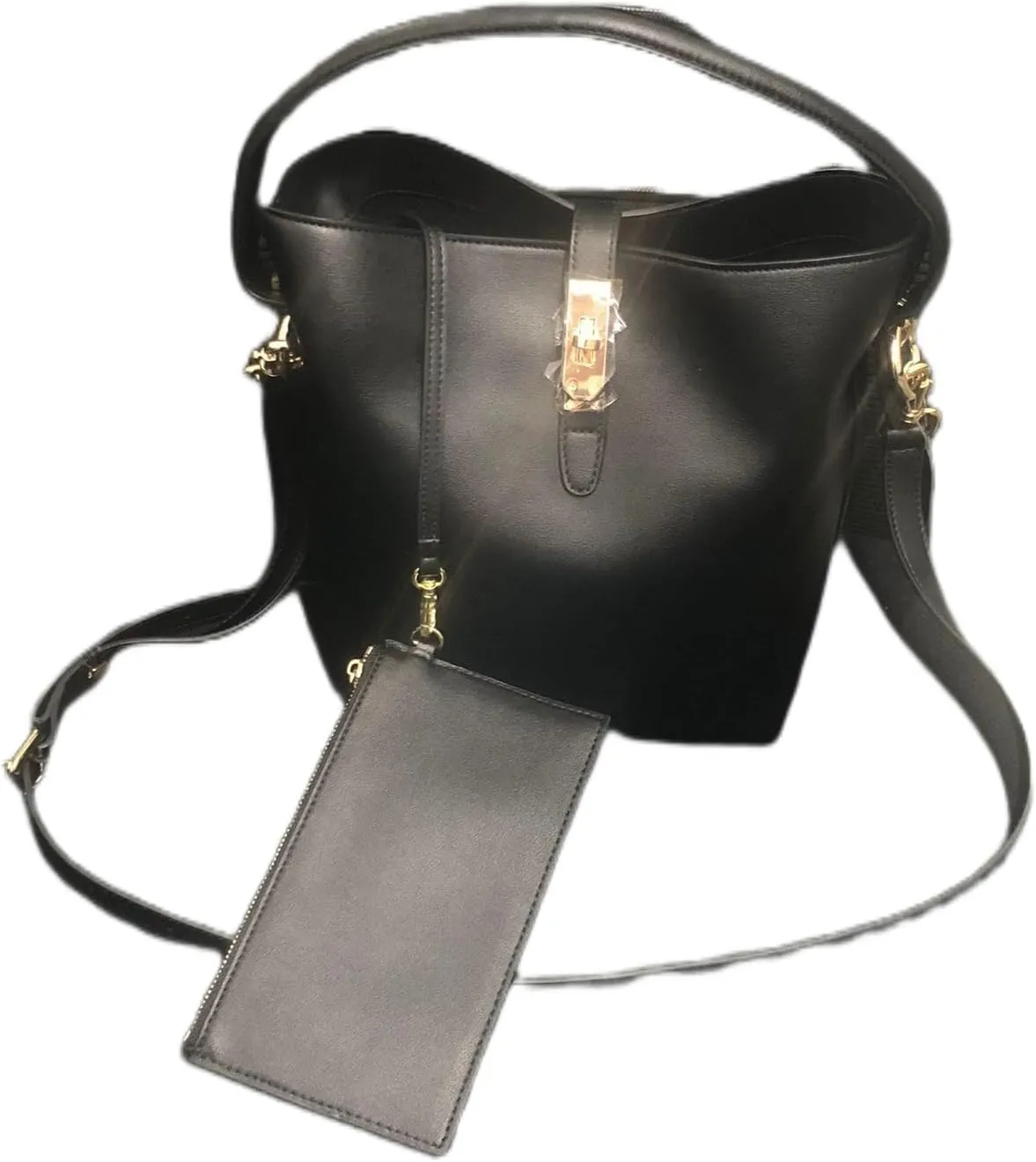 EvaLuLu Genuine Leather Bucket Bag Tote Shoulder Bag Crossbody Bag for Women
