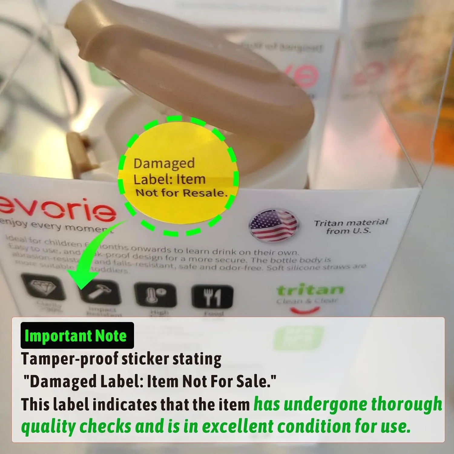 Evorie Tritan Baby Sippy Cup Weighted Gravity Straw Toddler Beginner Training Bottle, 7 Oz Leakproof Award Winning Infant Water Bottle with Handles for 6 months above