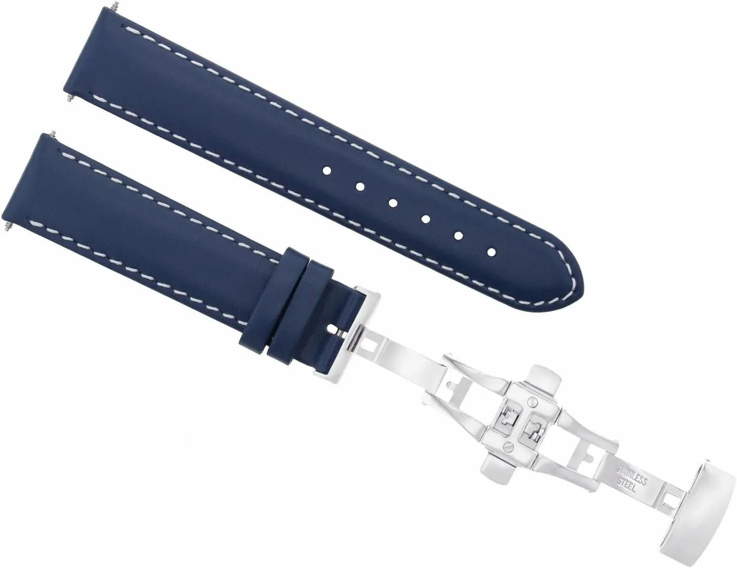 Ewatchparts 18-19-20-22-24mm Leather Watch Band Strap Smooth With Deployment Clasp Compatible With Franck Muller