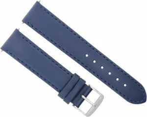 Ewatchparts 19mm Smooth Leather Watch Band Strap Compatible With Omega Seamaster Speedmaster Moon Blue
