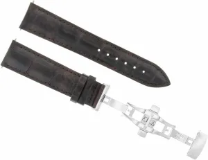 Ewatchparts 20mm Leather Watch Band Strap Deployment Clasp Compatible With Oris Heritage Sixty Five Dark Brown