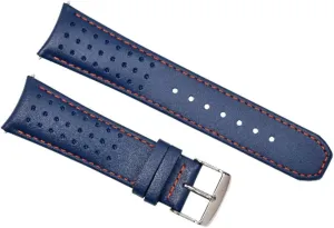 Ewatchparts 23mm Leather Watch Band Strap Compatible With Citizen AT8020-03L H800-S081165 Blue Angels Orange