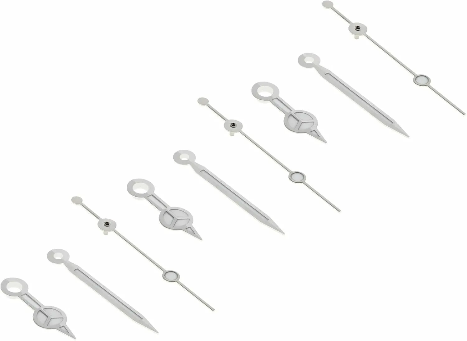 Ewatchparts 3 Set Watch Hand Compatible With Movement ETA 2824-2 2834-2 2836-2 Mercede Silver Swiss