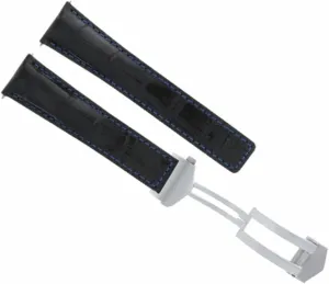 Ewatchparts Leather Watch Band Strap 22mm Compatible With 43mm Tag Heuer CV2A12 Grand Carerra Clasp