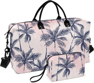 Exnundod Abstract Tropics Trees Women Weekender Bags Summer Gym Bags Carry On Overnight Duffle Large Duffle Tote Hospital Bag for Business Trip Yoga