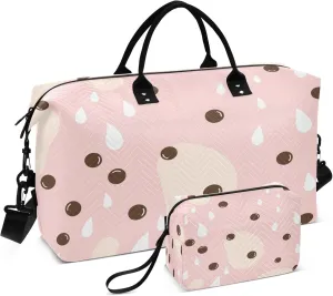 Exnundod Bubble Milk Tea Milk Drops Travel Duffel Bags for Women Sports Gym Bag Weekender Carry On Tote Overnight Luggage Duffle Bags